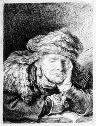 En gammal kvinna som sover, etsat av Francesco Novelli, c.1790